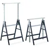 Image de Relaxdays Lot de 2 tréteaux Pliables, réglables sur 7 Niveaux, Jusqu’à 200 kg, chevalet, Atelier, Acier, Bleu-argenté