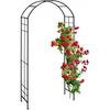Image de Relaxdays Arche à rosiers en métal, Portail de Jardin, HxLxP : 224 x 110 x 41 cm, rétro, tuteur Plantes grimpantes, Noir