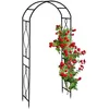 Image de Relaxdays Arche à rosiers en métal, Portail de Jardin, HxLxP : 230 x 100 x 40 cm, rétro, tuteur Plantes grimpantes, Noir