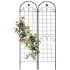 Image de Relaxdays Grilles tuteur Plantes, Set de 2, HxL 180x50 cm, Treillis Autonome pour Fleurs, à Planter, en métal, Noir