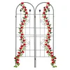 Image de Relaxdays Grilles tuteur Plantes, Set de 2, HxL 180x50 cm, en métal, Treillis Autonome pour Fleurs, à Planter, Noir