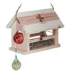 Image de Relaxdays Mangeoire d’extérieur pour Oiseaux, Support Boules de Graisse, Porte-Pommes, HxLxP env. 24x31x20 cm, Nature