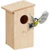 Image de Relaxdays Nichoir d’extérieur pour Oiseaux (mésange charbonnière, etc.), Pliable, Bois Naturel, à Suspendre, Nature