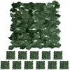Image de Relaxdays Brise-Vue en Lot de 12, haie Artificielle, Feuilles lierres, 50 x 50 cm, pour Jardin ou Balcon, Vert foncé