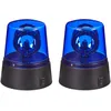 Image de Relaxdays Lumière LED, Lot de 2, pour fêtes et Enfants, gyrophare, réflecteur Rotatif, à Piles, Jeu de lumière, Bleu