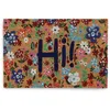 Image de Relaxdays Paillasson en Fibres de Coco, Tapis «Hi», 40x60 cm, antidérapant, pour l’intérieur et l’extérieur, Multicolore