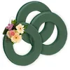 Image de Relaxdays Mousse Florale, Lot de 3, Anneaux, diamètre 25 cm, pour bricoler, Couronne décorative pour Art Floral, Vert