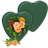 Image de Relaxdays Mousse Florale pour Fleurs fraîches, Lot de 2, coeur, HxLxP : 26,5x26,5x4 cm, compositions, Mousse, Vert