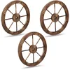 Image de Relaxdays Roue décorative en Lot de 3, Bois, Design Rustique/Western, pour Jardin, terrasse, véranda, Marron