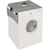 Image de Relaxdays Protection de Machine à Laver avec Poches, Polyester, Housse Lave-Linge, sèche-Linge, frigo, Gris - crème