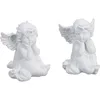 Image de Relaxdays Décoration pour Une Tombe, Lot de 2, polyrésine, résistante aux intempéries et au Gel, HLP 10x7x9 cm, Blanche