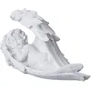 Image de Relaxdays Décoration pour Une Tombe, Ange endormi, résiste aux UV, aux intempéries, au Gel, HLP 13 x 21 x 9 cm, Blanche