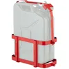 Image de Relaxdays Support pour jerrycan, bidon 10 & 20 L Essence, réserve Carburant, verrouillable, Voiture, Moto, Fer, Rouge