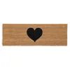 Image de Relaxdays Tapis en Coco, Motif coeur, 75x25 cm, pour intérieur & extérieur, Dessous antidérapant, Nature - Noir