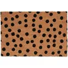 Image de Relaxdays Paillasson en Coco, Design à Pois, LxP : 60x40 cm, Tapis intérieur & extérieur, antidérapant, Nature - Noir