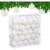 Image de Relaxdays Boule de Noël, lot Pratique de 50, en Plastique Robuste, pour Le Sapin, diamètre : 6 cm, Blanche