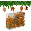 Image de Relaxdays Boules de Noël, Lot de 100, en Plastique, Paillettes, Mates, Brillantes, décoration de Sapin, Orange