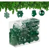 Image de Relaxdays Boules de Noël, Lot de 100, en Plastique, Paillettes, Mates, Brillantes, décoration de Sapin, Vert foncé