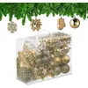 Image de Relaxdays Boules de Noël, Lot de 100, Plastique, Paillettes, Mates, Brillantes, décoration de Sapin, Couleur Champagne