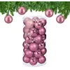 Image de Relaxdays Boule de Noël, lot Pratique de 30, en Plastique Robuste, pour décorer Le Sapin, D : 6 cm, Rose