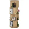 Image de Relaxdays Petite bibliothèque rotative, Aspect Bois, pour Vos Livres et DVD, 20 Compartiments, HxD : 137 x 50 cm, Nature
