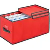 Image de Relaxdays Rangement pour Vos Boules de Noël, Jolie Boite, pour 128 Boules, H x L x P : 30 x 30 x 60 cm, Rouge et Vert