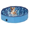 Image de Relaxdays Piscine pour Chien, avec Valve, Pliable, 20 x 80 cm, pour rafraîchir Votre Animal, PVC & MDF, Bleu