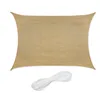 Image de Relaxdays Voile d'ombrage rectangulaire, 2 x 4 m, Toile ombrage, Tissu PE-HD, avec tendeurs, Beige