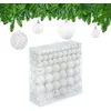Image de Relaxdays 150x Boules de Noël, Paillettes, Mates, Brillantes, déco Sapin, Plastique, diamètre 3, 4 et 6 cm, Blanches