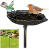 Image de relaxdays Abreuvoir pour Oiseaux en Fonte, avec pic de Terre,Décoration pour Jardin, Mangeoires, 1 m de Hauteur, Bronze