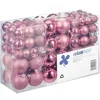 Image de Relaxdays Boules de Noël, Lot de 100, Décoration, polies, Scintillantes et luisantes, Boule de Noël   3, 4&6 cm, Rose