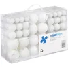 Image de Relaxdays Boules de Noël, Lot de 100, Décoration, polies, Scintillantes et luisantes, Boule de Noël   3, 4&6 cm, Blanc