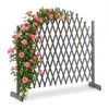 Image de Relaxdays, gris Treillis jardin en bois extensible 200 cm, Clôture grillage pliable, Plante grimpante Brise-vue balcon