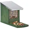 Image de Relaxdays, Mangeoire en bois, toit en métal étanche, à poser, Hutte pour écureuil, vert foncé