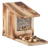 Image de Relaxdays 10026312_972 Mangeoire pour écureuils, Distributeur Nourriture, à Installer, Bois, HLP: 17,5 x 12 x 25 cm, flammé, Plastique, Marron