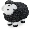 Image de Relaxdays Statue de Jardin Mouton Balcon terrasse décoration céramique intérieur extérieur, Noir, 33 x 24 x 44cm
