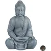 Image de Relaxdays Statue de Buddha Figurine de Bouddha décoration Jardin Sculpture céramique Zen 70 cm, Clair, Gris/argenté/métallique