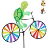 Image de Relaxdays Moulin, Carillon à Vent à Planter, Vélo Jouet Enfant Jardin Balcon extérieur, 85 cm, Tortue, Vert