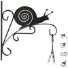 Image de Relaxdays Crochet mural pour plantes escargot suspensions pot de fleurs en métal décoration de jardin HxlxP 30 x 28 x 2 cm, noir