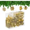 Image de Relaxdays Boules de Noël, Lot de 100, en Plastique, Paillettes, Mates, Brillantes, décoration de Sapin, dorées