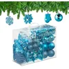 Image de Relaxdays Boules de Noël, Lot de 100, en Plastique, Paillettes, Mates, Brillantes, décoration de Sapin, Turquoise