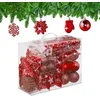 Image de Relaxdays Boules de Noël, Lot de 100, en Plastique, Paillettes, Mates, Brillantes, décoration de Sapin, Rouges