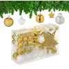 Image de Relaxdays Boules de Noël, Lot de 101, en Plastique, décoration de Sapin, coeurs, étoiles et cimier, doré/Blanc