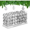 Image de Relaxdays Boules de Noël, Lot de 96, en Plastique, D : 3 cm, Paillettes, Mates, Brillantes, déco Sapin, argentées