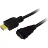 Image de Rallonge LogiLink HDMI Fiche mâle HDMI-A, Prise femelle HDMI-A 3.00 m noir CH0057 4K UHD Câble HDMI