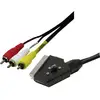 Image de LogiLink péritel / Cinch-RCA TV, récepteur Câble de raccordement [1x péritel mâle - 3x Cinch-RCA mâle] 2 m noir