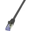 Image de LogiLink CQ3023S RJ45 Câble réseau, câble patch CAT 6a S/FTP 0.50 m noir ignifuge, avec cliquet dencastrement 1 pc(s)