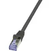 Image de LogiLink CQ3093S RJ45 Câble réseau, câble patch CAT 6a S/FTP 10.00 m noir ignifuge, avec cliquet dencastrement 1 pc(s)