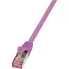 Image de Câble réseau RJ45 CAT 6 S / FTP LogiLink - 2 connecteurs RJ45 - 1 m - Rose - CQ2039S