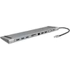 Image de LogiLink UA0373 - Station d'accueil USB 3.2 (Gen 1) avec 11 Ports et PD (Power Delivery) 100 W, 3 Ports USB / 2 x HDMI / 1 x VGA / 1 x Lecteur de Carte / 1 x RJ45 / 1 x 3,5 mm/Noir, Argent
